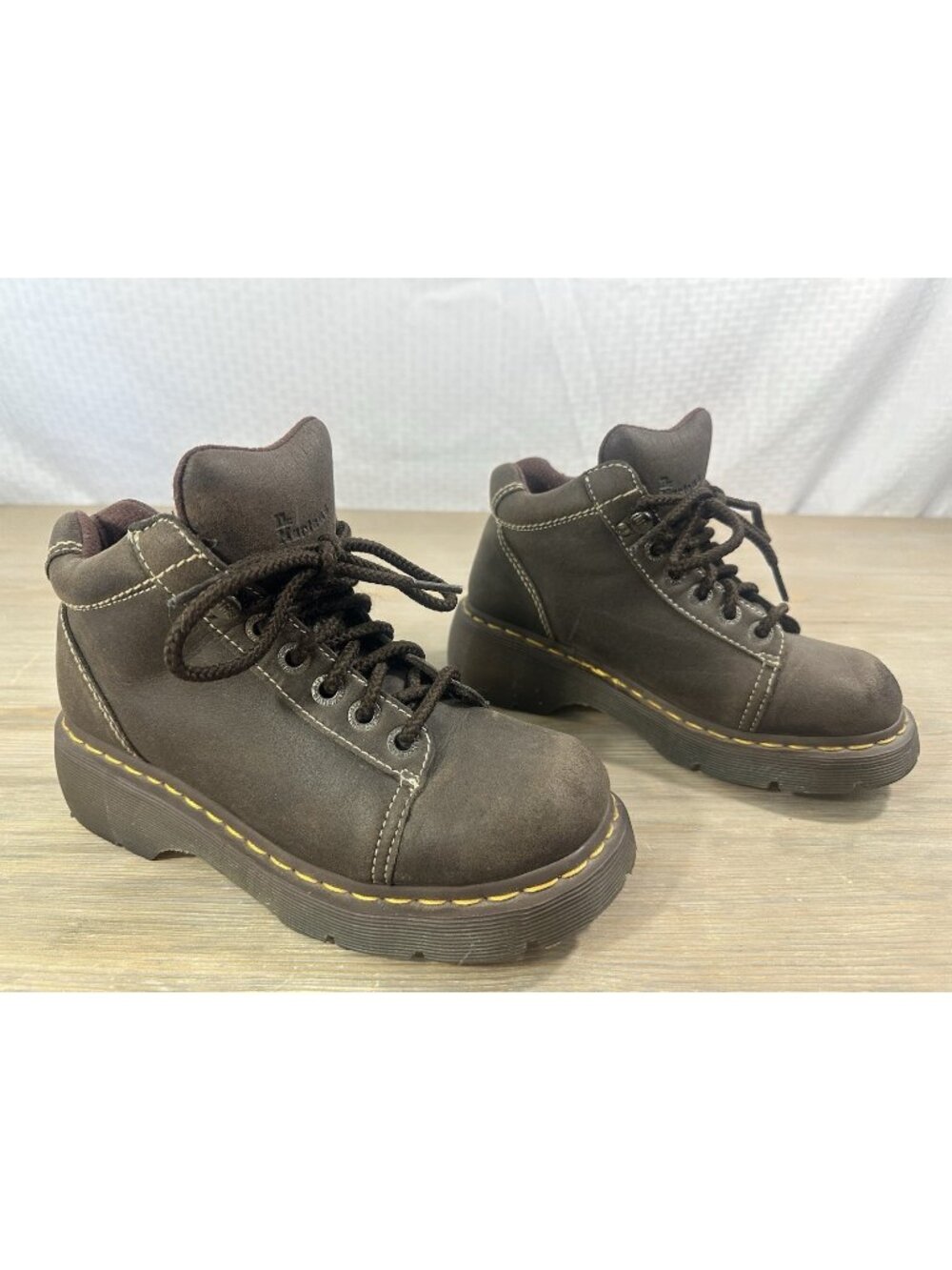 Dr Martens Vintage Y2K Chunky Brown Leather Toya Boots Womens US 7 Read